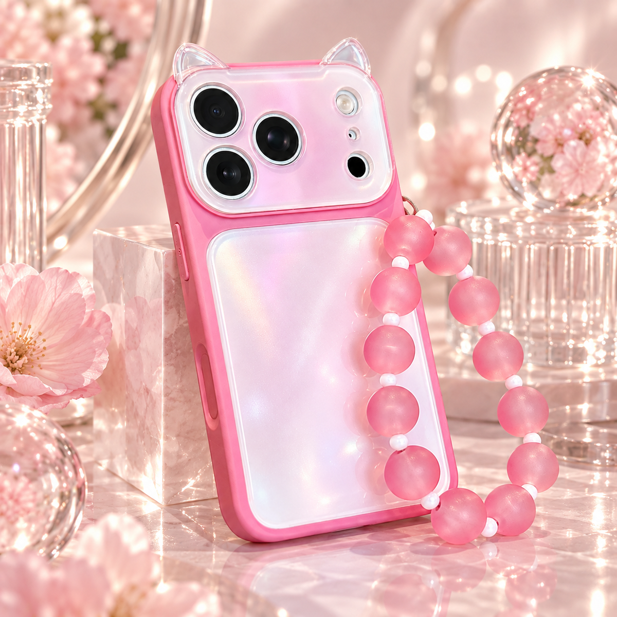 Bubble Kitty Case Rose 🫧- Pretty404